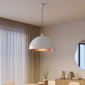 Brilagi - LED полилей на кабел METALO 1xE27/40W/230V диам. 40 см бял/меден