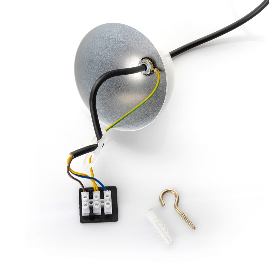 Brilagi - LED полилей на кабел METALO 1xE27/40W/230V диам. 40 см бял/меден