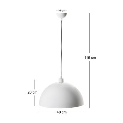 Brilagi - LED полилей на кабел METALO 1xE27/40W/230V диам. 40 см бял/меден