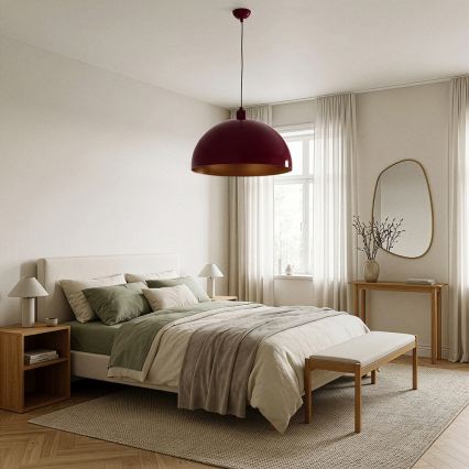 Brilagi - LED полилей на кабел METALO 1xE27/40W/230V, диаметър 40 см, бордо/меден