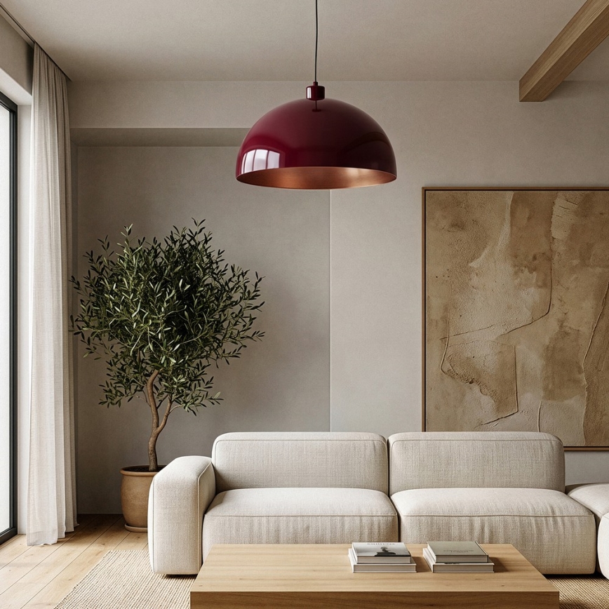 Brilagi - LED полилей на кабел METALO 1xE27/40W/230V, диаметър 40 см, бордо/меден