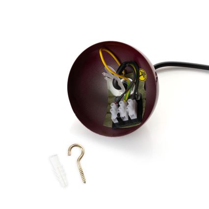 Brilagi - LED полилей на кабел METALO 1xE27/40W/230V, диаметър 40 см, бордо/меден