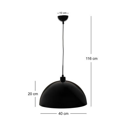 Brilagi - LED полилей на кабел METALO 1xE27/40W/230V, диаметър 40 см, черен/меден