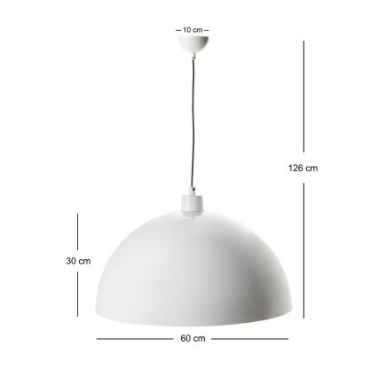 Brilagi - LED полилей на кабел METALO 1xE27/40W/230V Ø 60 cm бял/меден