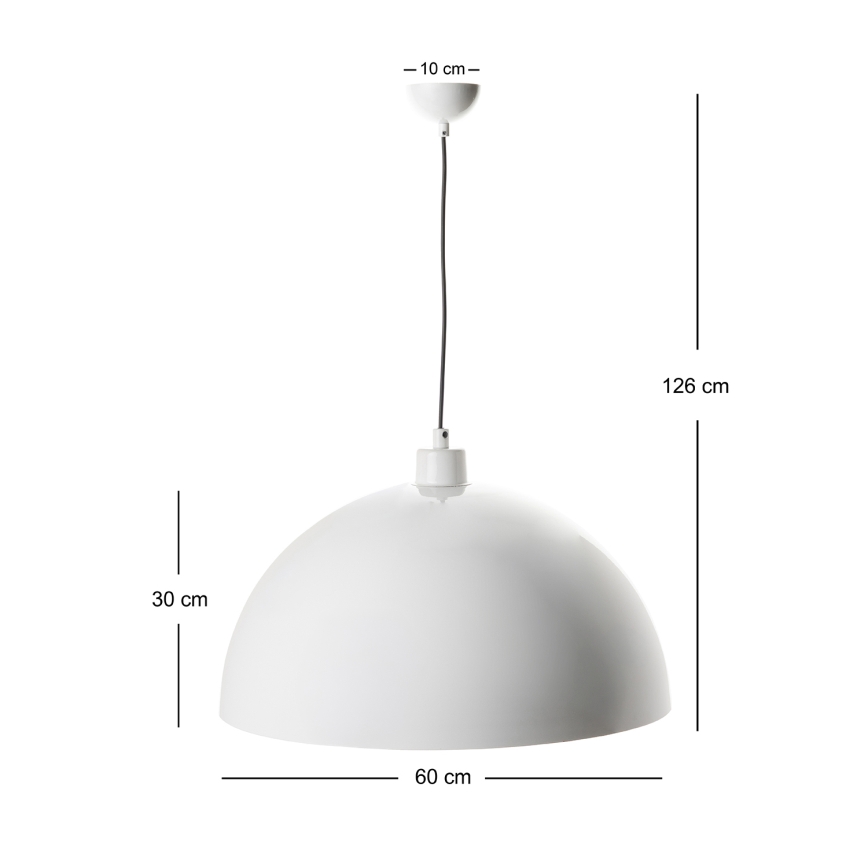 Brilagi - LED полилей на кабел METALO 1xE27/40W/230V Ø 60 cm бял/меден