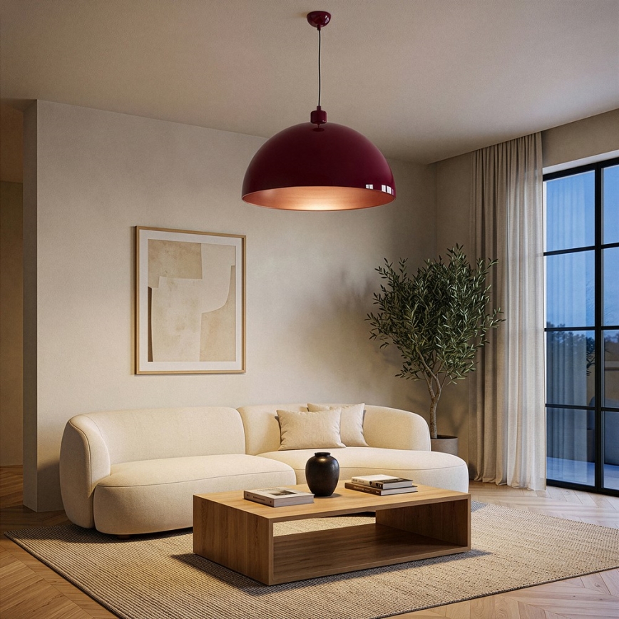 Brilagi - LED полилей на кабел METALO 1xE27/40W/230V Ø 60 cm бордо/меден