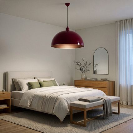 Brilagi - LED полилей на кабел METALO 1xE27/40W/230V Ø 60 cm бордо/меден