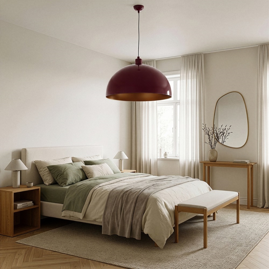 Brilagi - LED полилей на кабел METALO 1xE27/40W/230V Ø 60 cm бордо/меден