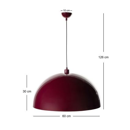 Brilagi - LED полилей на кабел METALO 1xE27/40W/230V Ø 60 cm бордо/меден