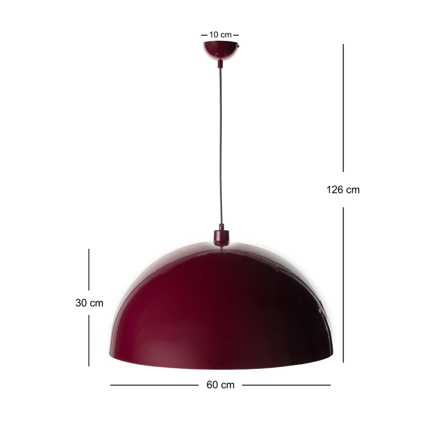 Brilagi - LED полилей на кабел METALO 1xE27/40W/230V Ø 60 cm бордо/меден