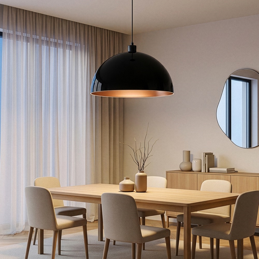 Brilagi - LED полилей на кабел METALO 1xE27/40W/230V Ø 60 cm черен/меден
