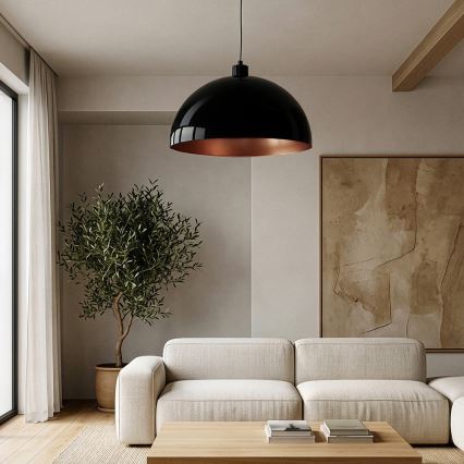 Brilagi - LED полилей на кабел METALO 1xE27/40W/230V Ø 60 cm черен/меден