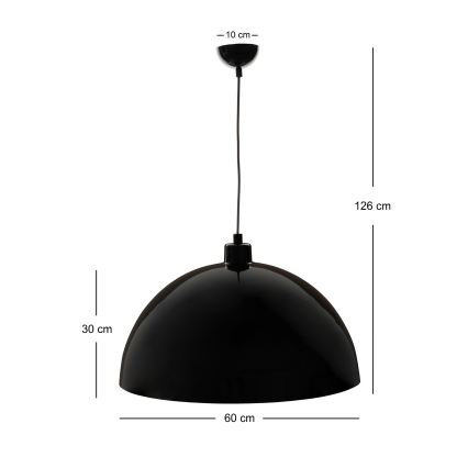 Brilagi - LED полилей на кабел METALO 1xE27/40W/230V Ø 60 cm черен/меден