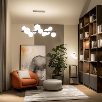 Brilagi - LED полилей на кабел MILLA 10xG9/3W/230V черен хром/бял