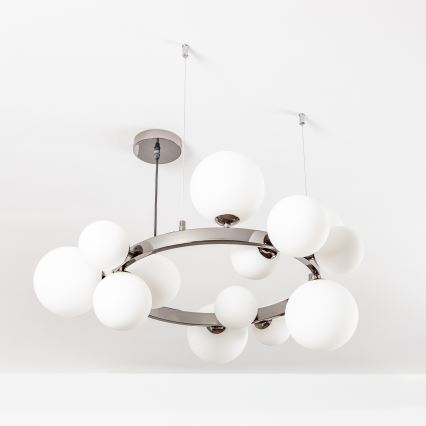 Brilagi - LED полилей на кабел MILLA 15xG9/3W/230V черен хром/бял