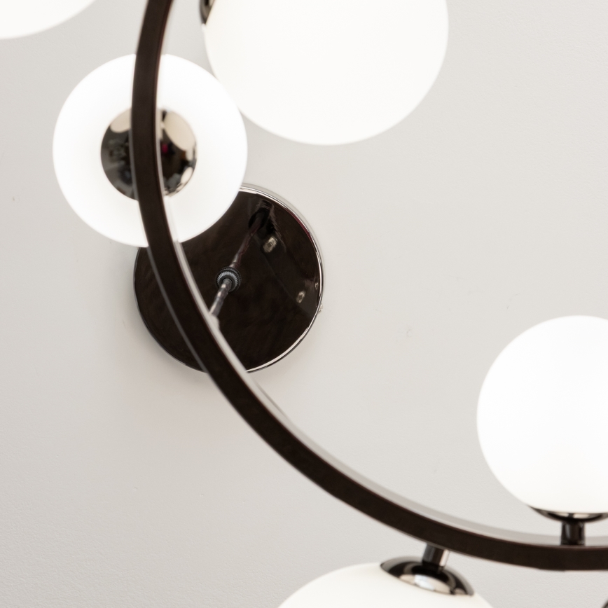 Brilagi - LED полилей на кабел MILLA 15xG9/3W/230V черен хром/бял