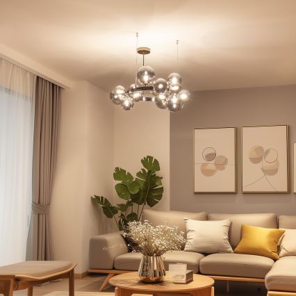 Brilagi - LED полилей на кабел MILLA 15xG9/3W/230V черен хром/опушено