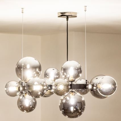 Brilagi - LED полилей на кабел MILLA 15xG9/3W/230V черен хром/опушено