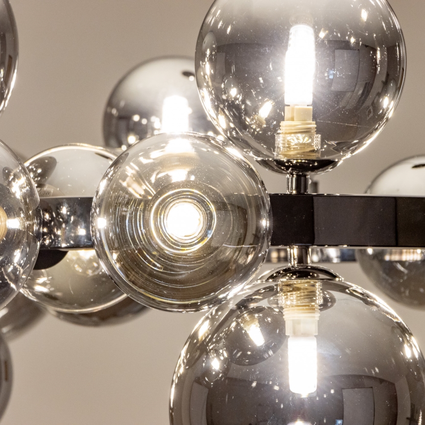 Brilagi - LED полилей на кабел MILLA 15xG9/3W/230V черен хром/опушено