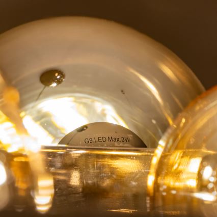 Brilagi - LED полилей на кабел MILLA 15xG9/3W/230V черен хром/златист