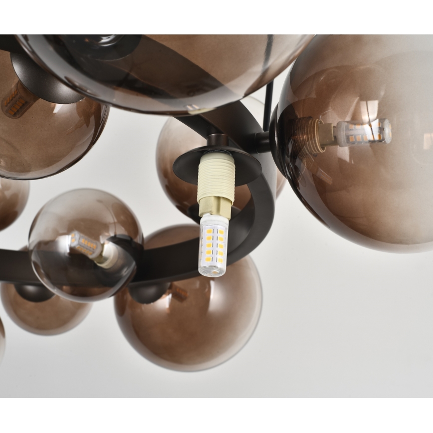 Brilagi - LED полилей на кабел MILLA 15xG9/3W/230V кафяв/опушен