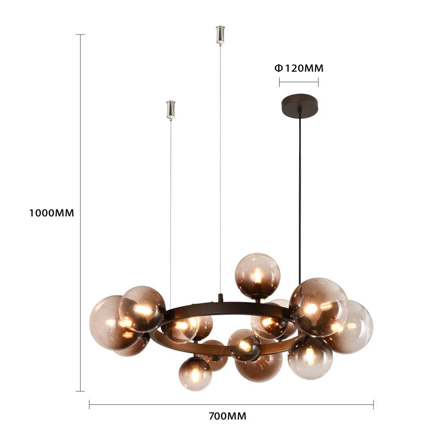 Brilagi - LED полилей на кабел MILLA 15xG9/3W/230V кафяв/опушен