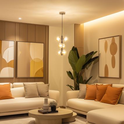 Brilagi - LED полилей на кабел MILLA 6xG9/3W/230V черен хром/злато