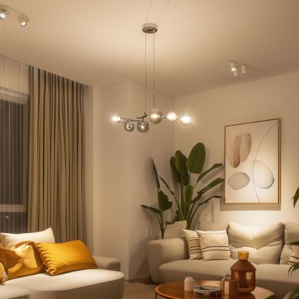 Brilagi - LED полилей на кабел MISTEL 6xG9/3W/230V черен хром/опушен