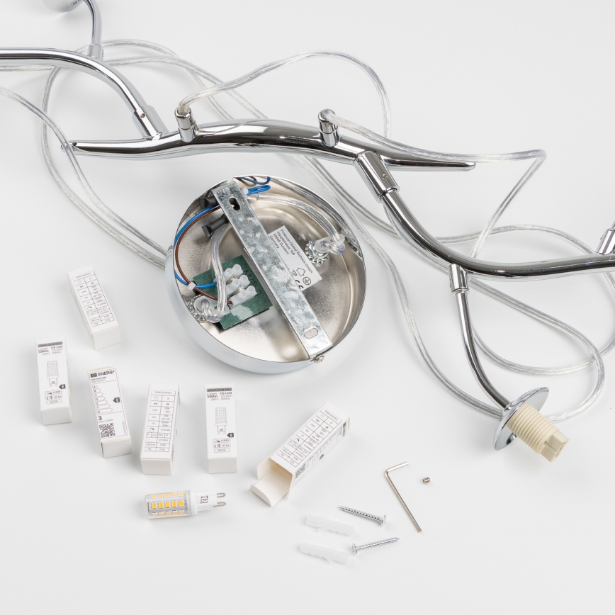 Brilagi - LED полилей на кабел MISTEL 6xG9/3W/230V черен хром/опушен