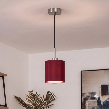 Brilagi - LED полилей на кабел NUBILA 1xE27/60W/230V, диаметър 14 см, черен/помпейски червен