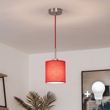 Brilagi - LED полилей на кабел NUBILA 1xE27/60W/230V диаметър 14 см червен