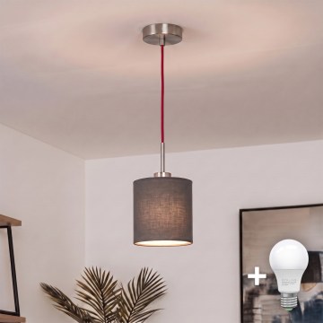 Brilagi - LED полилей на кабел NUBILA 1xE27/60W/230V Ø 14 cm червен/антрацит