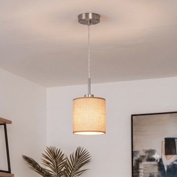 Brilagi - LED полилей на кабел NUBILA 1xE27/60W/230V Ø 14 cm, светло кафяв