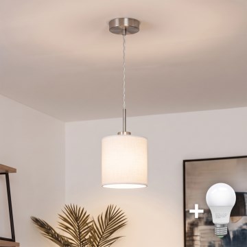 Brilagi - LED полилей на кабел NUBILA 1xE27/60W/230V Ø 14 см бял