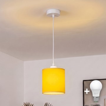 BRILAGI - LED полилей на кабел NUBILA 1xE27/60W/230V Ø 14 см бял/жълт