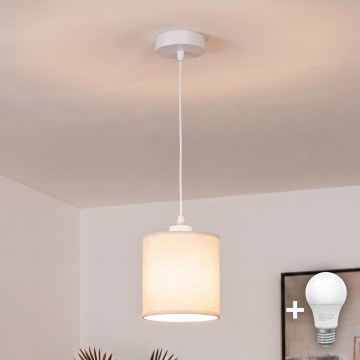BRILAGI - LED полилей на кабел NUBILA 1xE27/60W/230V Ø 14 см бял/кремав