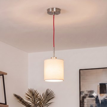 Brilagi - LED полилей на кабел NUBILA 1xE27/60W/230V Ø 14 см червен/кремав