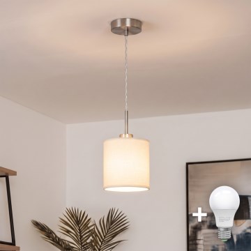 Brilagi - LED полилей на кабел NUBILA 1xE27/60W/230V Ø 14 см кремав