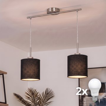 Brilagi - LED полилей на кабел NUBILA 2xE27/60W/230V черен