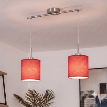 Brilagi - LED полилей на кабел NUBILA 2xE27/60W/230V червен