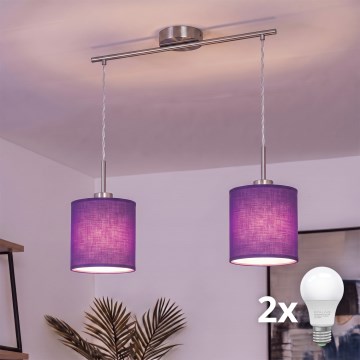 Brilagi - LED полилей на кабел NUBILA 2xE27/60W/230V лилав