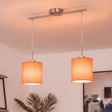 Brilagi - LED полилей на кабел NUBILA 2xE27/60W/230V оранжев