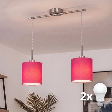 Brilagi - LED полилей на кабел NUBILA 2xE27/60W/230V розов