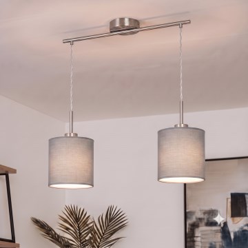 Brilagi - LED полилей на кабел NUBILA 2xE27/60W/230V светлосив
