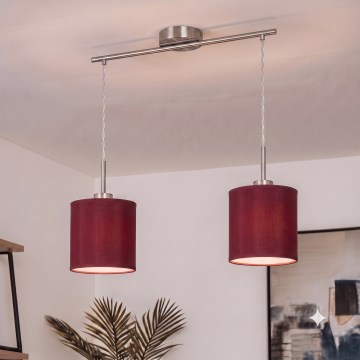 Brilagi - LED полилей на кабел NUBILA 2xE27/60W/230V в помпейско червено