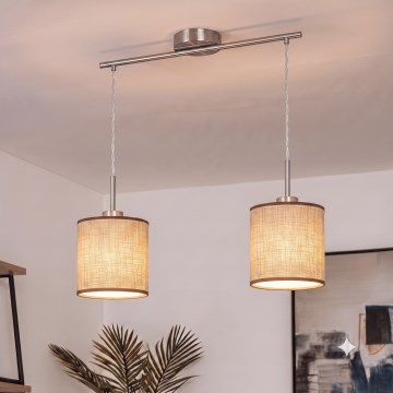 Brilagi - LED полилей на кабел NUBILA 2xE27/60W/230V кафяв