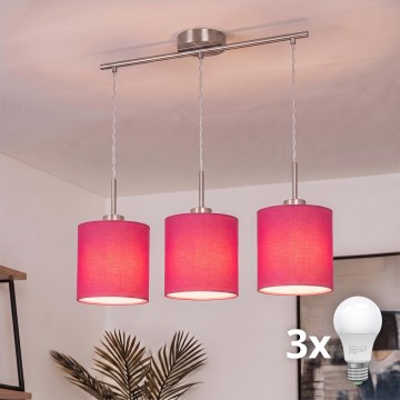 Brilagi - LED полилей на кабел NUBILA 3xE27/60W/230V розов