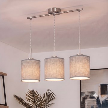 Brilagi - LED полилей на кабел NUBILA 3xE27/60W/230V сив