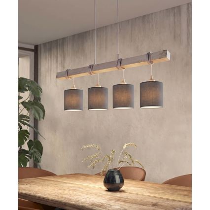 Brilagi - LED полилей на кабел NUBILA 4xE27/60W/230V сив/антрацит