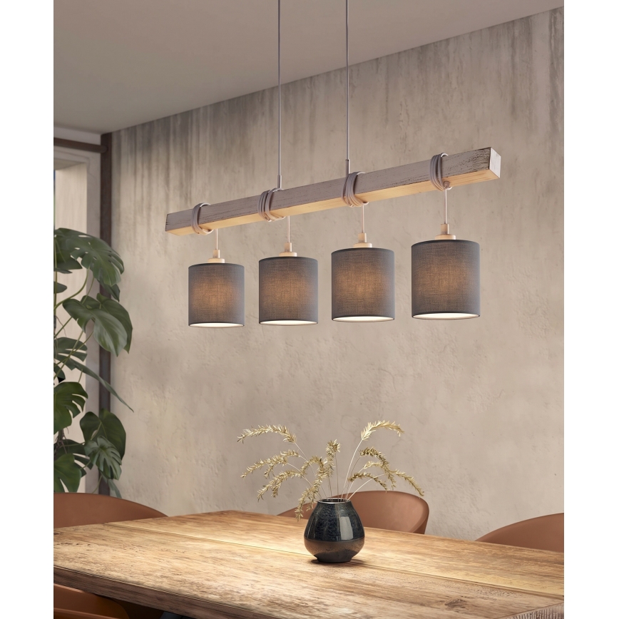 Brilagi - LED полилей на кабел NUBILA 4xE27/60W/230V сив/антрацит